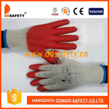 13 Gague Cotton Knitted Red Latex Coated Safety Gloves